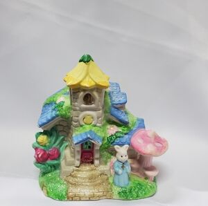 Easter Village House CHURCH Lights up Easter Bunny House Hoppy Hollow 2003